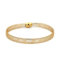 Load image into Gallery viewer, 18K Gold Bracelet Mesh Soft Bangle Size 6 Flexible - Rafant