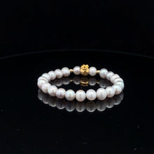 Load image into Gallery viewer, 18K Gold Money Bag Lucky Charm Beads Bracelet Gemstones Natural Freshwater Freshwater Light Grey Pearl - Rafant