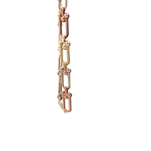 Load image into Gallery viewer, 18K Gold Bracelet U link Tricolor 7.5 inches 2.93 grams - Rafant