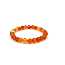 Load image into Gallery viewer, 18K Gold Money Bag Lucky Charm Beads Bracelet Gemstones Carnelian 6mm - Rafant