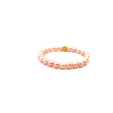 Load image into Gallery viewer, 24K Gold Money Bag Lucky Charm Bracelet Freshwater Pink Pearls 7-8mm - Rafant