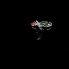 Load image into Gallery viewer, 925 Sterling Silver Bead Clover Beetle Insect Cubic Zircons Blue For Charm Bracelet Necklace - Rafant