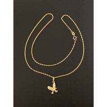Load image into Gallery viewer, 18K Gold Necklace Chain 18 inches Twisted Eagle Bird Pendant 1.72 grams - Rafant