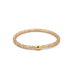 Load image into Gallery viewer, 18K Gold Bracelet Mesh Soft Bangle Size 6.5 Stretchable - Rafant