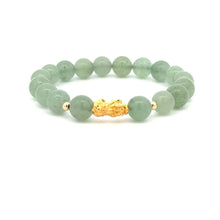 Load image into Gallery viewer, 18K Gold Dragon Pixiu Piyao Lucky Charm Beads Bracelet Gemstones Aventurine 8mm - Rafant