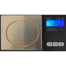 Load image into Gallery viewer, 18K Gold Bracelet Oval Bangle Rose Gold 6 inches Small 2.53 grams - Rafant
