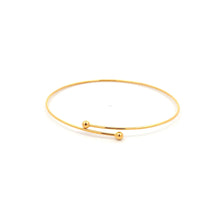 Load image into Gallery viewer, 18K Yellow Gold Bracelet Flexible Thin Wire Bangle Tiny Balls Size 6 inches - Rafant