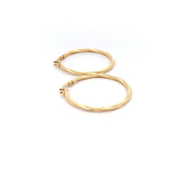 Load image into Gallery viewer, 18K Gold Earrings Hoops Spiral 1.55 grams - Rafant