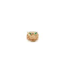 Load image into Gallery viewer, 18K Gold Pendant Charm Glass Green Eyes 1.11 grams - Rafant