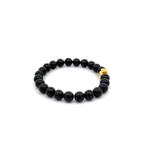 Load image into Gallery viewer, 18K Gold Charm Bracelet Natural Black Tourmaline Gemstones 6mm Money Bag - Rafant