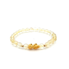 Load image into Gallery viewer, 18K Gold Dragon Pixiu Piyao Lucky Charm Beads Bracelet Gemstones Citrine 6mm - Rafant