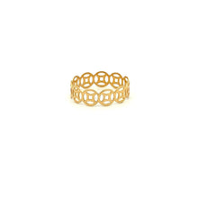 Load image into Gallery viewer, 18K Gold Ring Lucky Coin Good Fortune Size 6 - Rafant