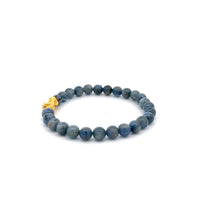 Load image into Gallery viewer, 18K Gold Dragon Pixiu Piyao Lucky Charm Bracelet Gemstones Kyanite 6mm - Rafant