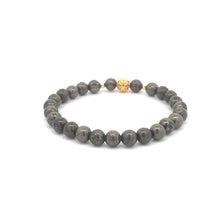 Load image into Gallery viewer, 18K Gold Money Ball Lucky Charm Beads Bracelet Gemstones Pyrite 6mm - Rafant