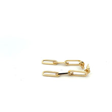 Load image into Gallery viewer, 18K Gold Earrings Paperclips Stud Post 1.09 grams - Rafant