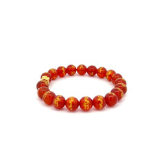 Load image into Gallery viewer, 18K Gold Money Bag Lucky Charm Beads Bracelet Gemstones Red Agate 8mm - Rafant