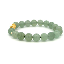 Load image into Gallery viewer, 18K Gold Dragon Pixiu Piyao Lucky Charm Beads Bracelet Gemstones Aventurine 8mm - Rafant