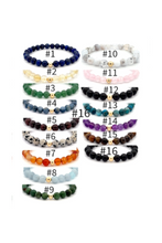 Load image into Gallery viewer, Natural Gemstones Crystals Birthstones 6mm Stretchable Bracelet 18k Gold Bead Charm - Rafant