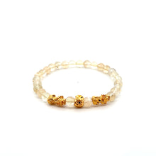 Load image into Gallery viewer, 18K Gold Dragon Pixiu Double Piyao Money Bag Charm Bracelet Birthstones Gemstones 6mm - Rafant