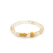 Load image into Gallery viewer, 18K Gold Dragon Pixiu Piyao Money Bag Lucky Charm Bracelet Gemstones 6mm - Rafant