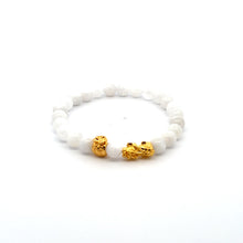 Load image into Gallery viewer, 18K Gold Dragon Pixiu Piyao Money Bag Lucky Charm Bracelet Gemstones Birthstones 6mm - Rafant