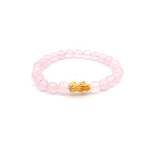 Load image into Gallery viewer, 18K Gold Pixiu Piyao Bracelet Natural Gemstones 6mm Birthstones Wealth Bracelet - Rafant