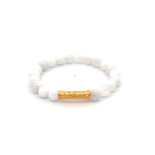 Load image into Gallery viewer, 18K Gold Tube Lucky Charm Bracelet Gemstones Birthstones 6mm - Rafant