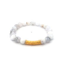 Load image into Gallery viewer, 18K Gold Tube Lucky Charm Bracelet Gemstones Birthstones 6mm - Rafant