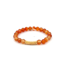 Load image into Gallery viewer, 18K Gold Tube Lucky Charm Bracelet Gemstones Birthstones 6mm - Rafant