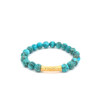 Load image into Gallery viewer, 18K Gold Tube Lucky Charm Bracelet Gemstones Birthstones 6mm - Rafant