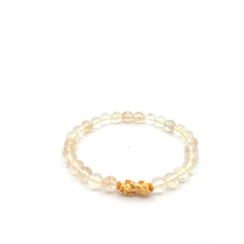 Load image into Gallery viewer, 18K Gold Pixiu Piyao Lucky Charm Bracelet Natural Citrine Gemstones 6mm - Rafant