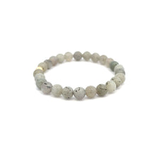 Load image into Gallery viewer, Natural Labradorite 6mm Stretchable Bracelet 18k Gold Bead Charm - Rafant