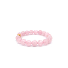 Load image into Gallery viewer, 18K Gold Money Bag Lucky Charm Beads Bracelet Gemstones Rose Quartz 8mm - Rafant