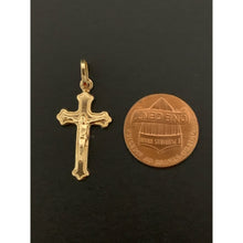 Load image into Gallery viewer, 18K Gold Pendant Cross Jesus Christ Religious 0.71 grams - Rafant