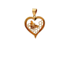 Load image into Gallery viewer, 18K Gold Pendant Heart Bee 2.03 grams - Rafant