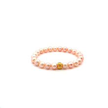 Load image into Gallery viewer, 24K Gold Money Bag Lucky Charm Bracelet Freshwater Pink Pearls 7-8mm - Rafant