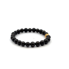 Load image into Gallery viewer, 18K Gold Coin Ball Lucky Charm Bracelet Gemstones Natural Shungite 6mm - Rafant