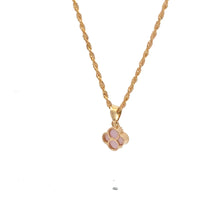 Load image into Gallery viewer, 18K Gold Necklace Chain 18" Rose Quartz Flower Pendant 1.88 grams - Rafant