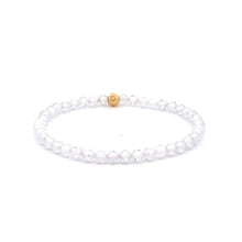 Load image into Gallery viewer, 18K Gold Bead Stretchable Bracelet Clear Faceted Zircon Gemstones - Rafant
