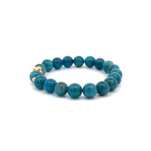 Load image into Gallery viewer, 18K Gold Money Bag Lucky Charm Beads Bracelet Gemstones Apatite 8mm - Rafant
