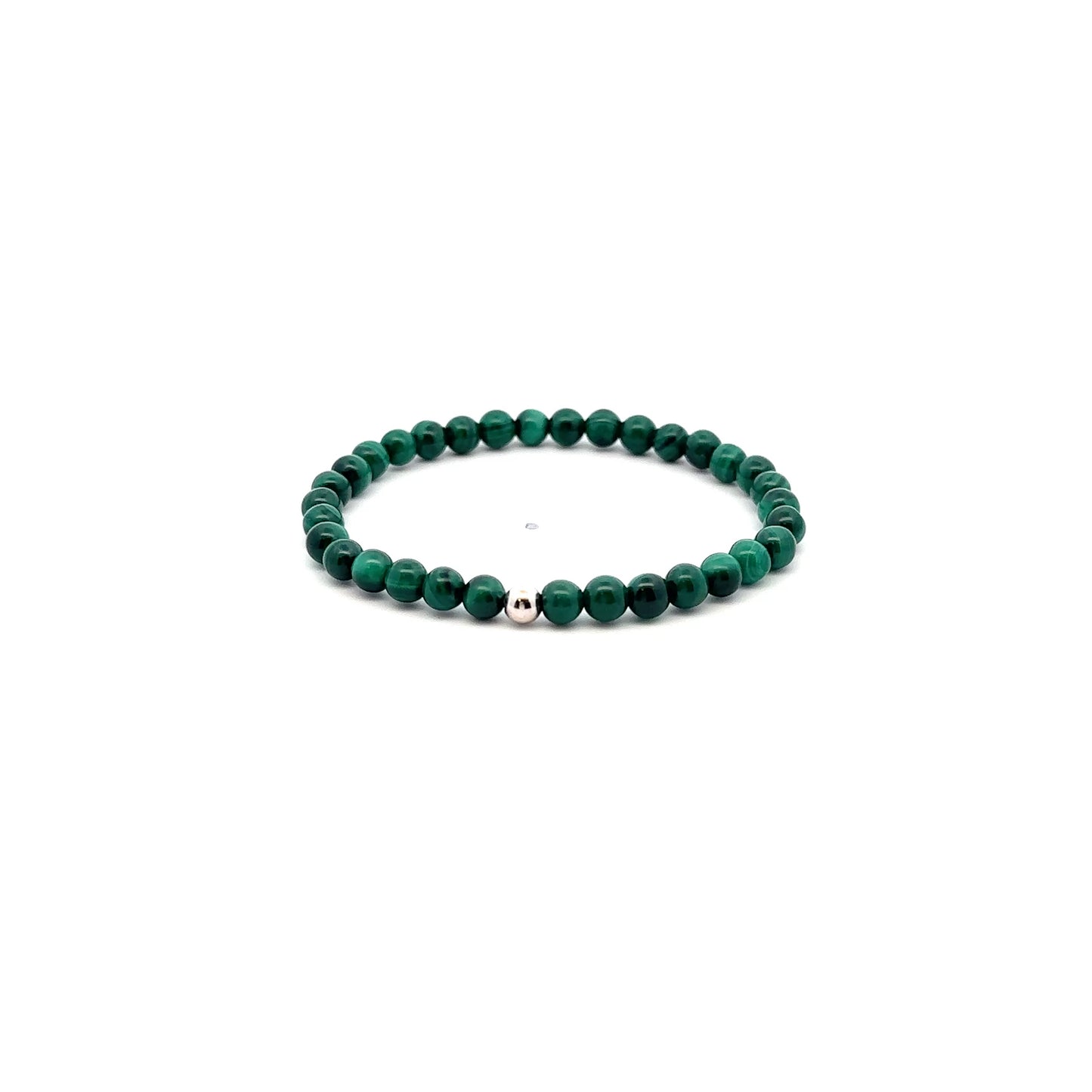 Natural Malachite Gemstones Mini 4mm 18K Yellow Gold Charm Bead - Rafant