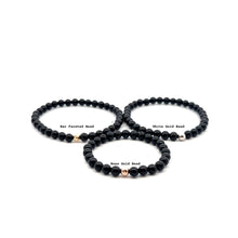 Load image into Gallery viewer, Natural Onyx Gemstones Mini 4mm 18K Gold Charm Bead - Rafant