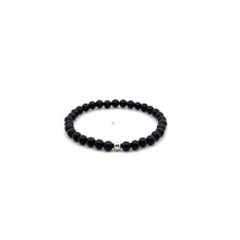Load image into Gallery viewer, Natural Onyx Gemstones Mini 4mm 18K Gold Charm Bead - Rafant