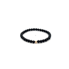 Load image into Gallery viewer, Natural Onyx Gemstones Mini 4mm 18K Gold Charm Bead - Rafant