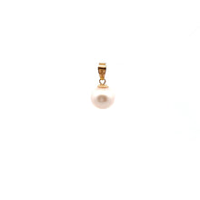 Load image into Gallery viewer, 18K Gold Charm Pendant Tiny Freshwater Pearl White - Rafant