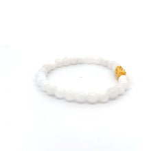 Load image into Gallery viewer, 18K Gold Pixiu Piyao Bracelet Natural Gemstones Moonstone 6mm Elastic Bracelet - Rafant