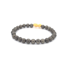 Load image into Gallery viewer, 24K Gold Piyao Pixiu Lucky Charm Bracelet Gemstones Pyrite 6mm - Rafant