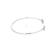 Load image into Gallery viewer, 925 Sterling Silver Rhodium Plated Bangle Size 6.5 inches Clover - Rafant