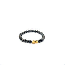Load image into Gallery viewer, 18K Gold Pixiu Piyao Lucky Charm Bracelet Natural Pyrite Gemstones 6mm - Rafant
