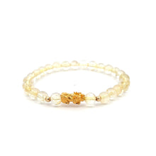 Load image into Gallery viewer, 18K Gold Dragon Pixiu Piyao Lucky Charm Beads Bracelet Gemstones Citrine 6mm - Rafant